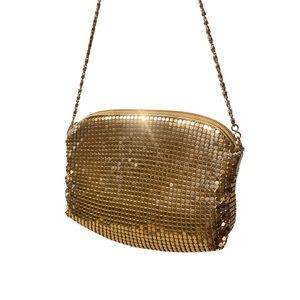 Small Gold Metal Sequence  Evening Mini Shoulder Bag